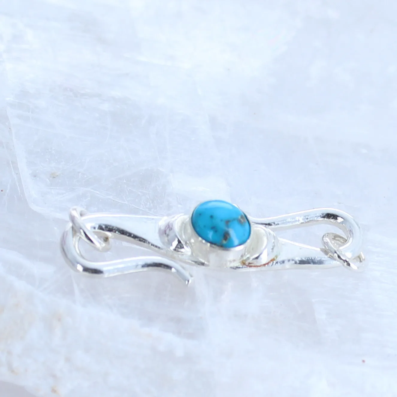 Kingman Turquoise Clasp S Shaped Sterling Moons Mixed Shape