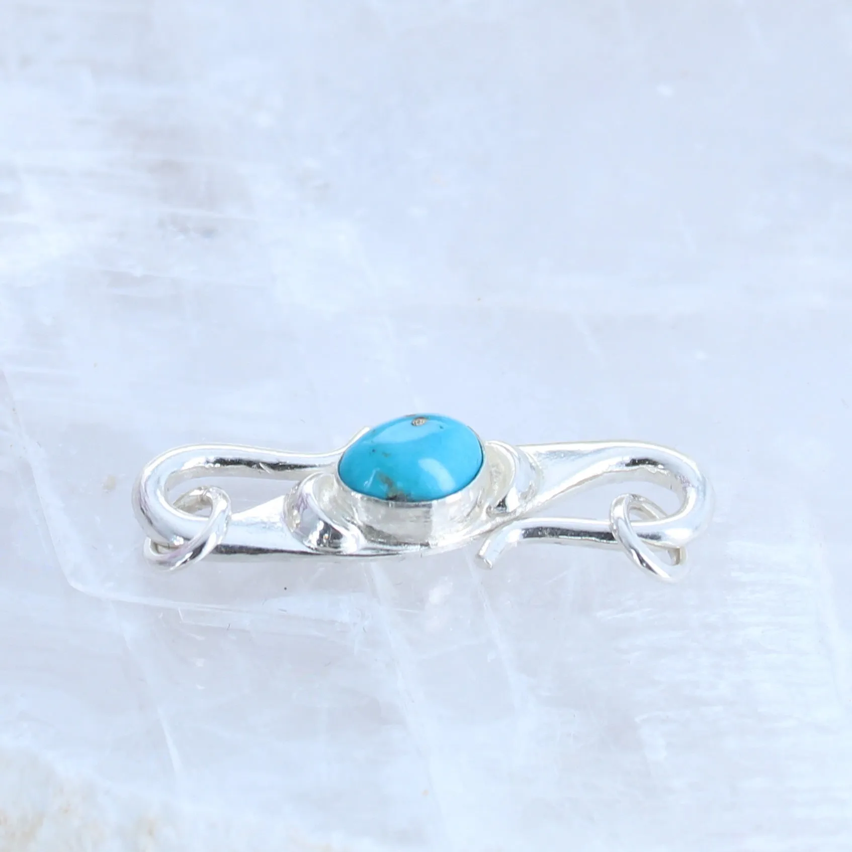 Kingman Turquoise Clasp S Shaped Sterling Moons Mixed Shape