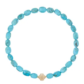 Kingman Turquoise Tumbled Stone Necklace