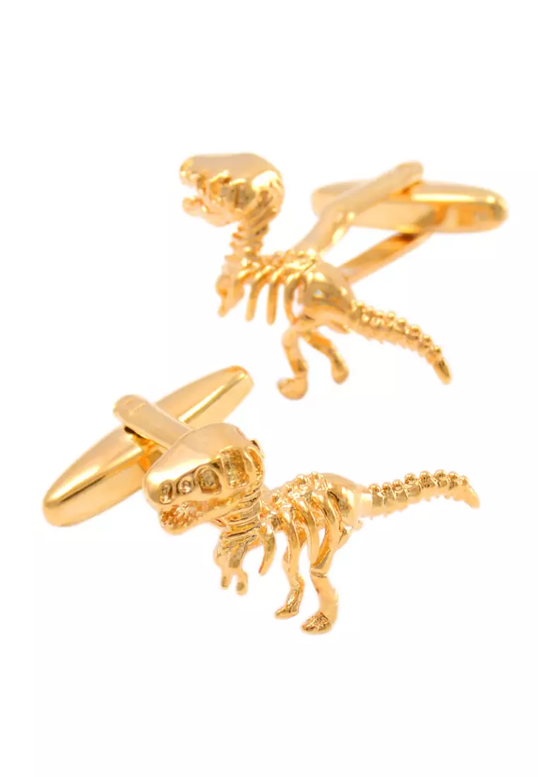 Kings Collection Gold Dinosaur Cufflinks (UPKC10111)