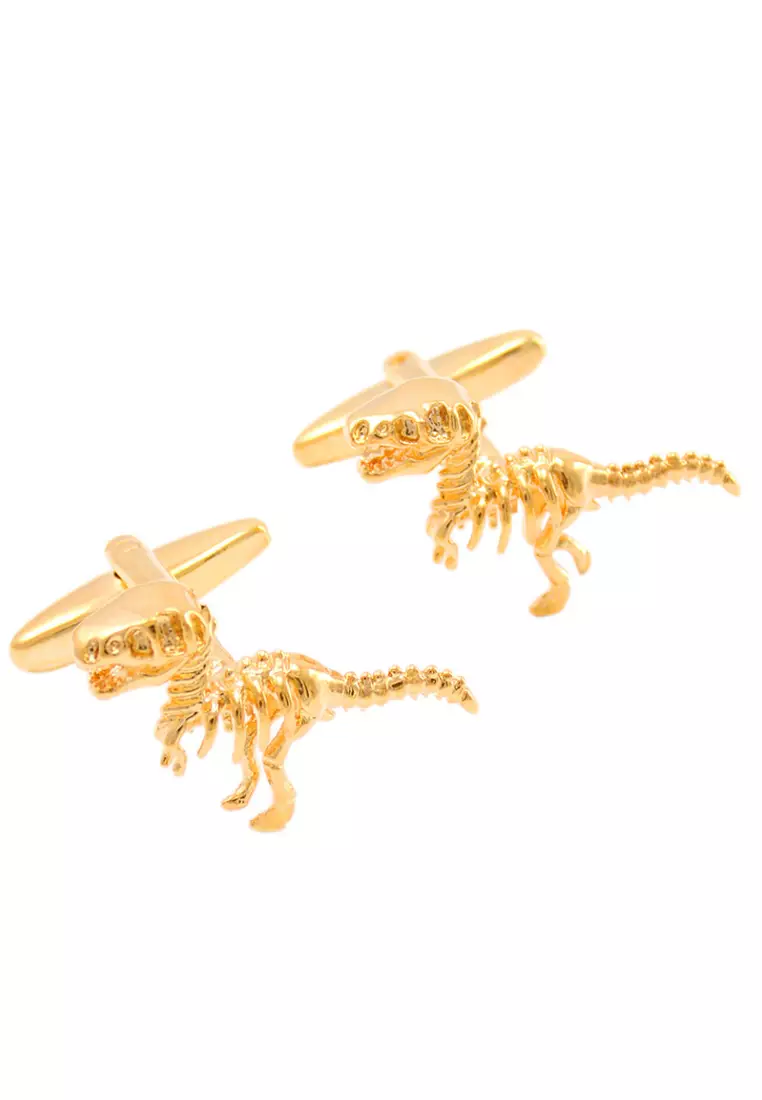 Kings Collection Gold Dinosaur Cufflinks (UPKC10111)