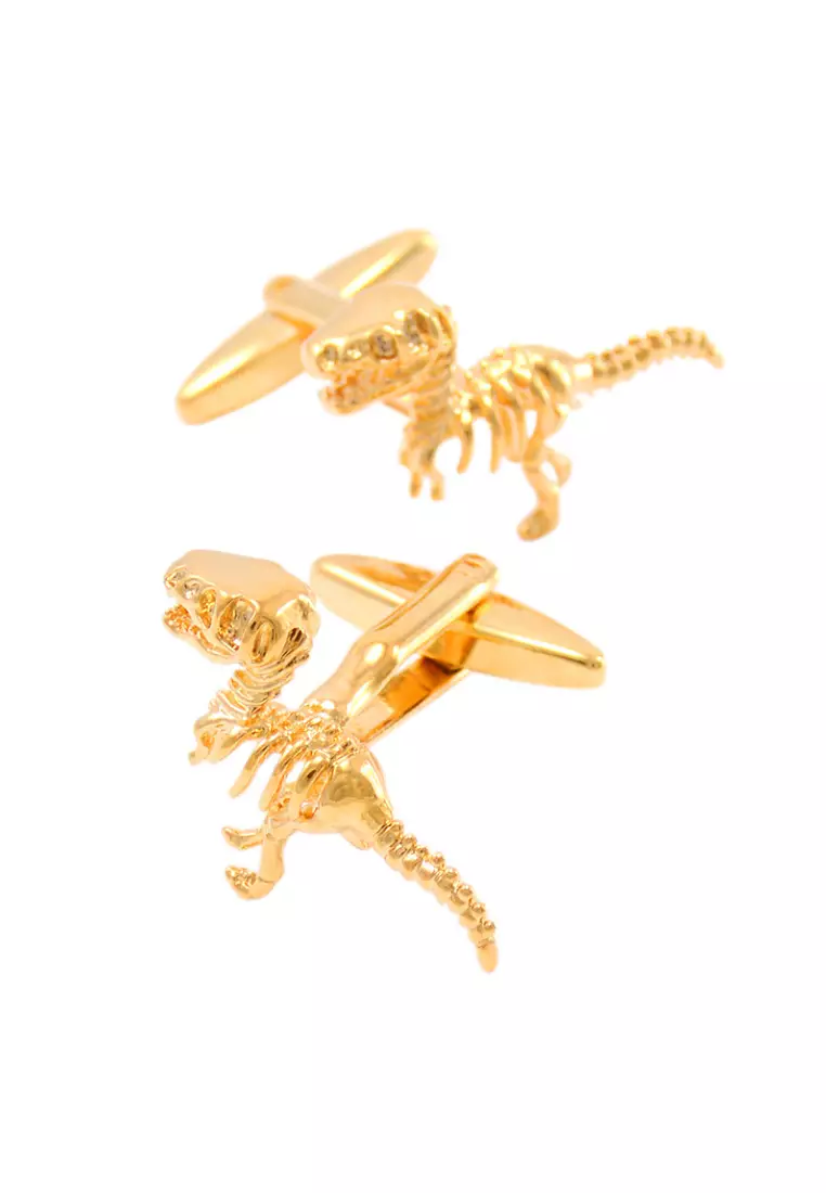 Kings Collection Gold Dinosaur Cufflinks (UPKC10111)