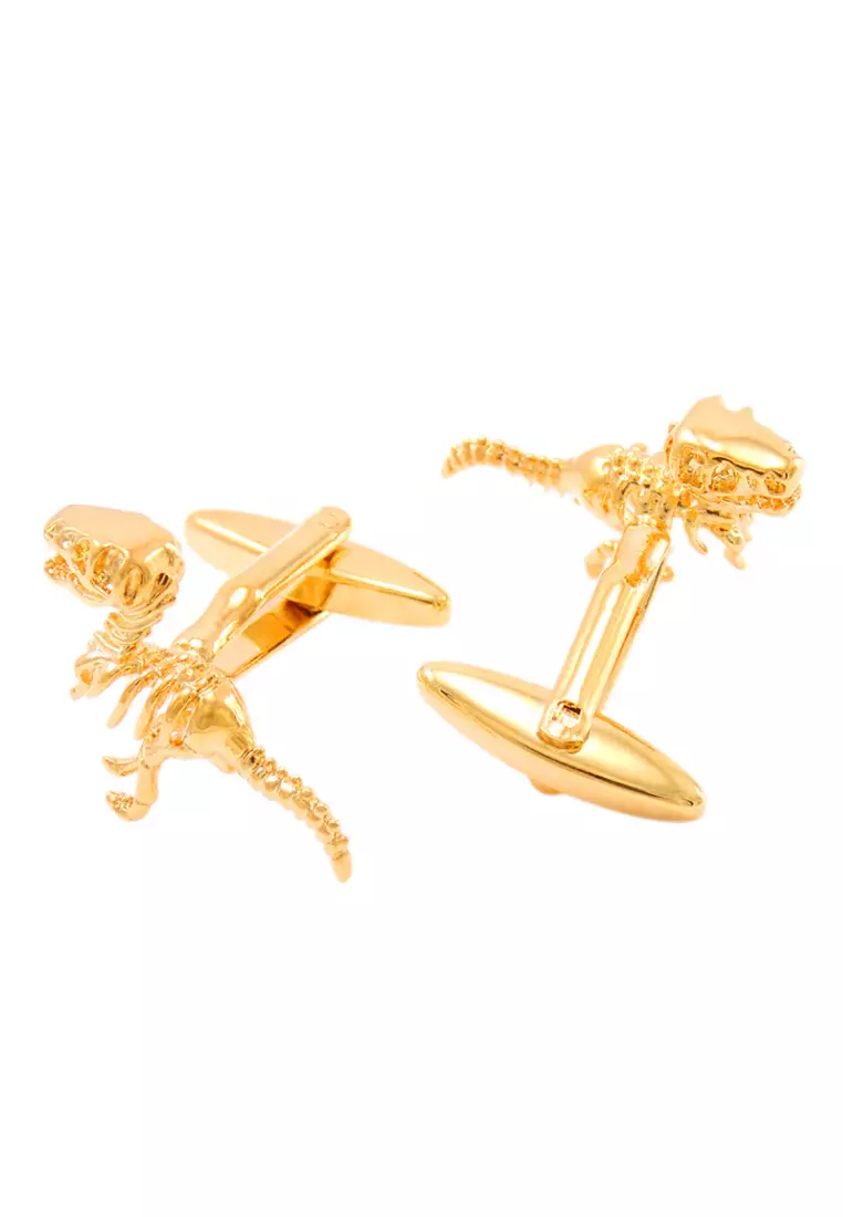 Kings Collection Gold Dinosaur Cufflinks (UPKC10111)