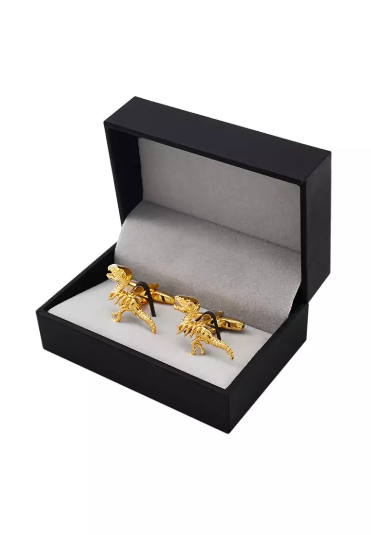 Kings Collection Gold Dinosaur Cufflinks (UPKC10111)