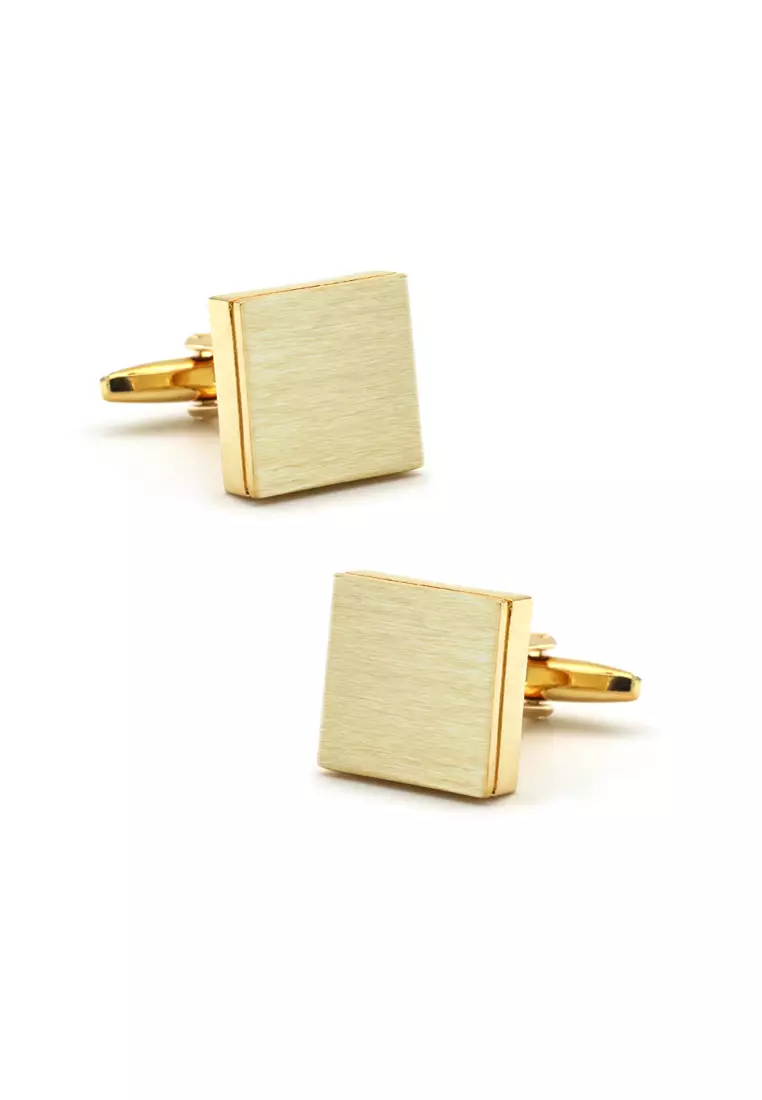 Kings Collection Gold French Square Cufflinks (UPKC10004b)