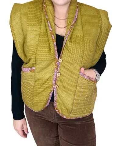 Layerz Clothing Viv Vest In Mustard