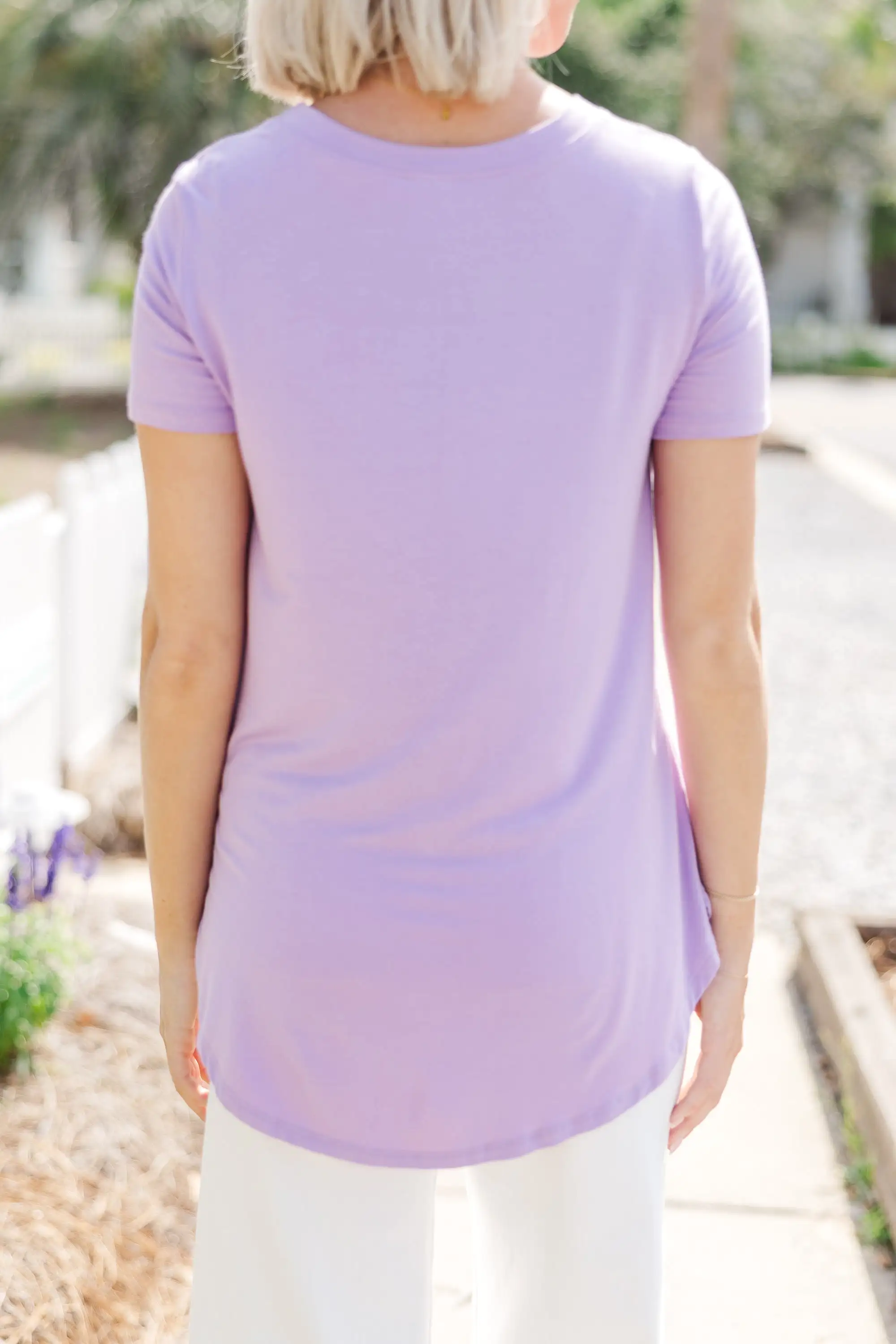 Let's Meet Later Lavender Purple Top