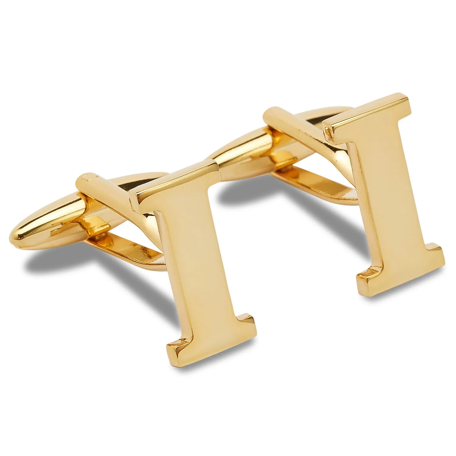 Letter I Gold Cufflinks