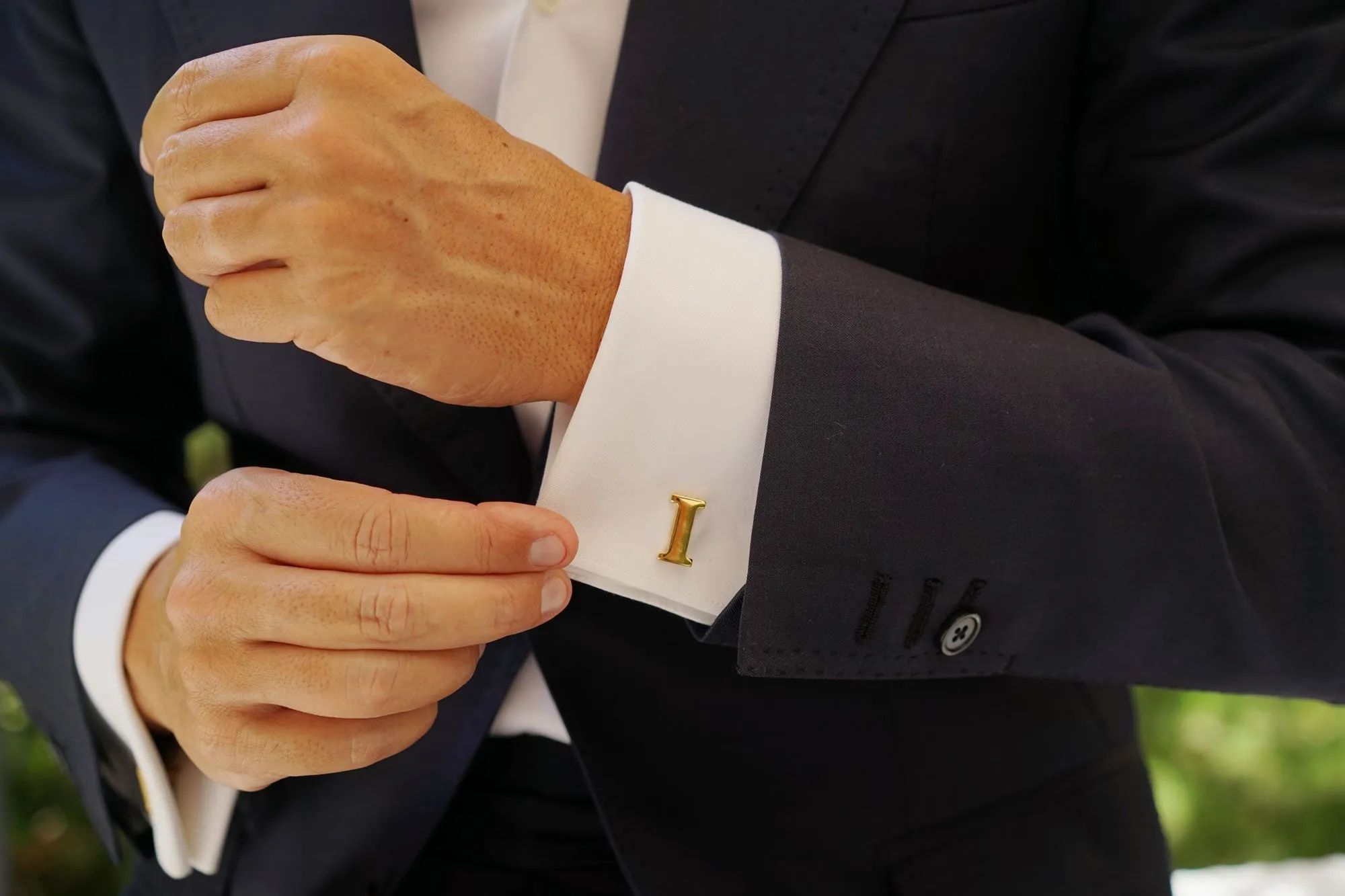 Letter I Gold Cufflinks