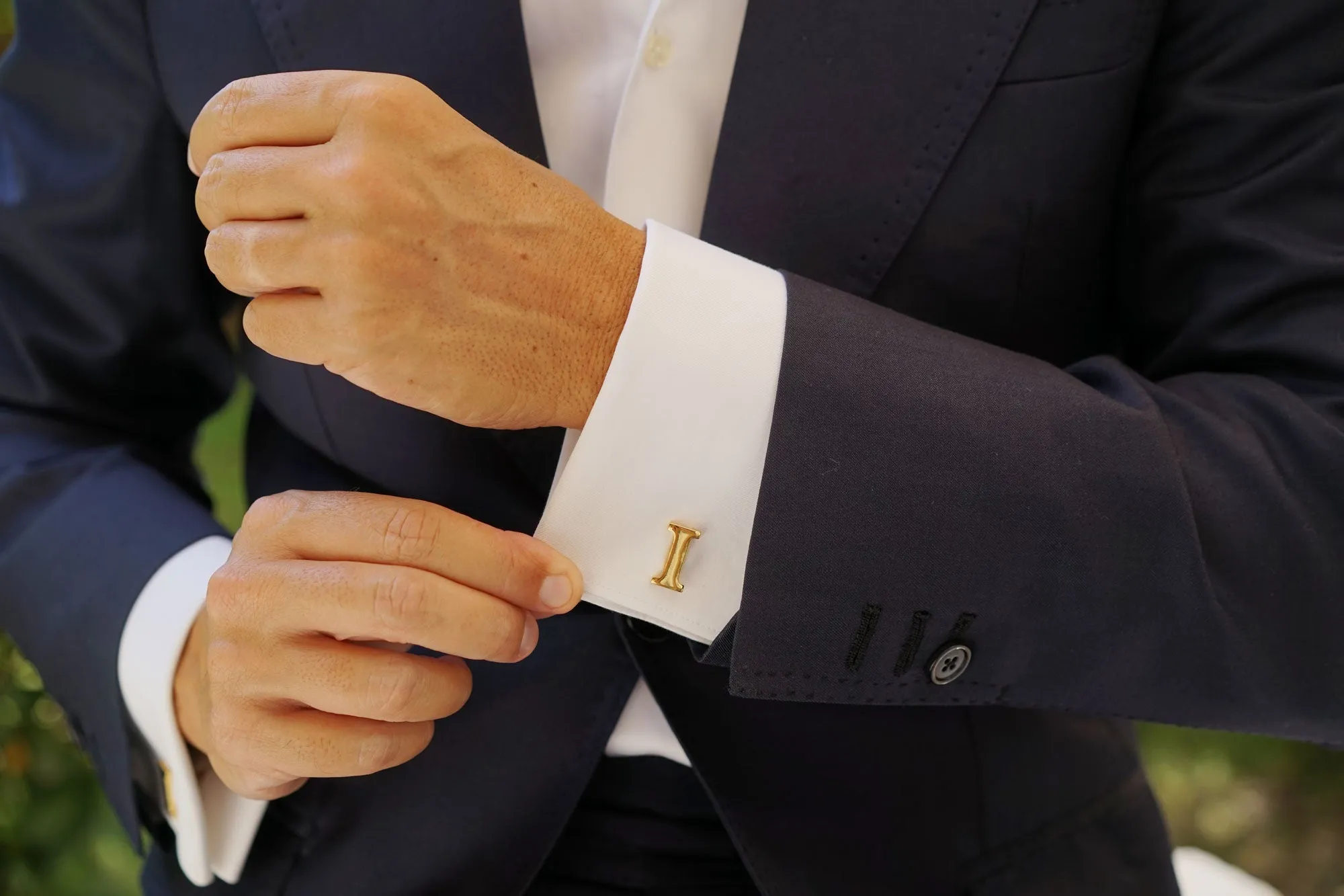 Letter I Gold Cufflinks