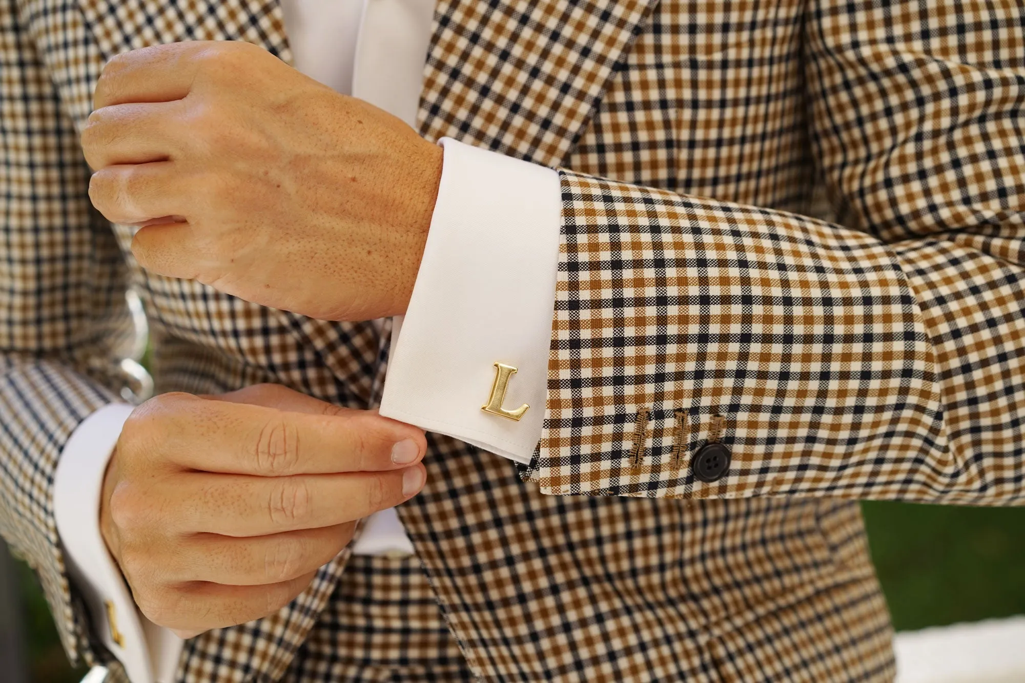 Letter L Gold Cufflinks