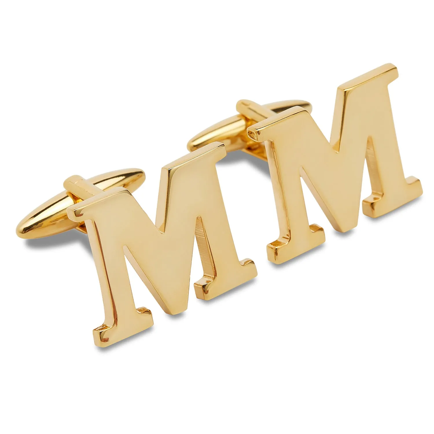 Letter M Gold Cufflinks