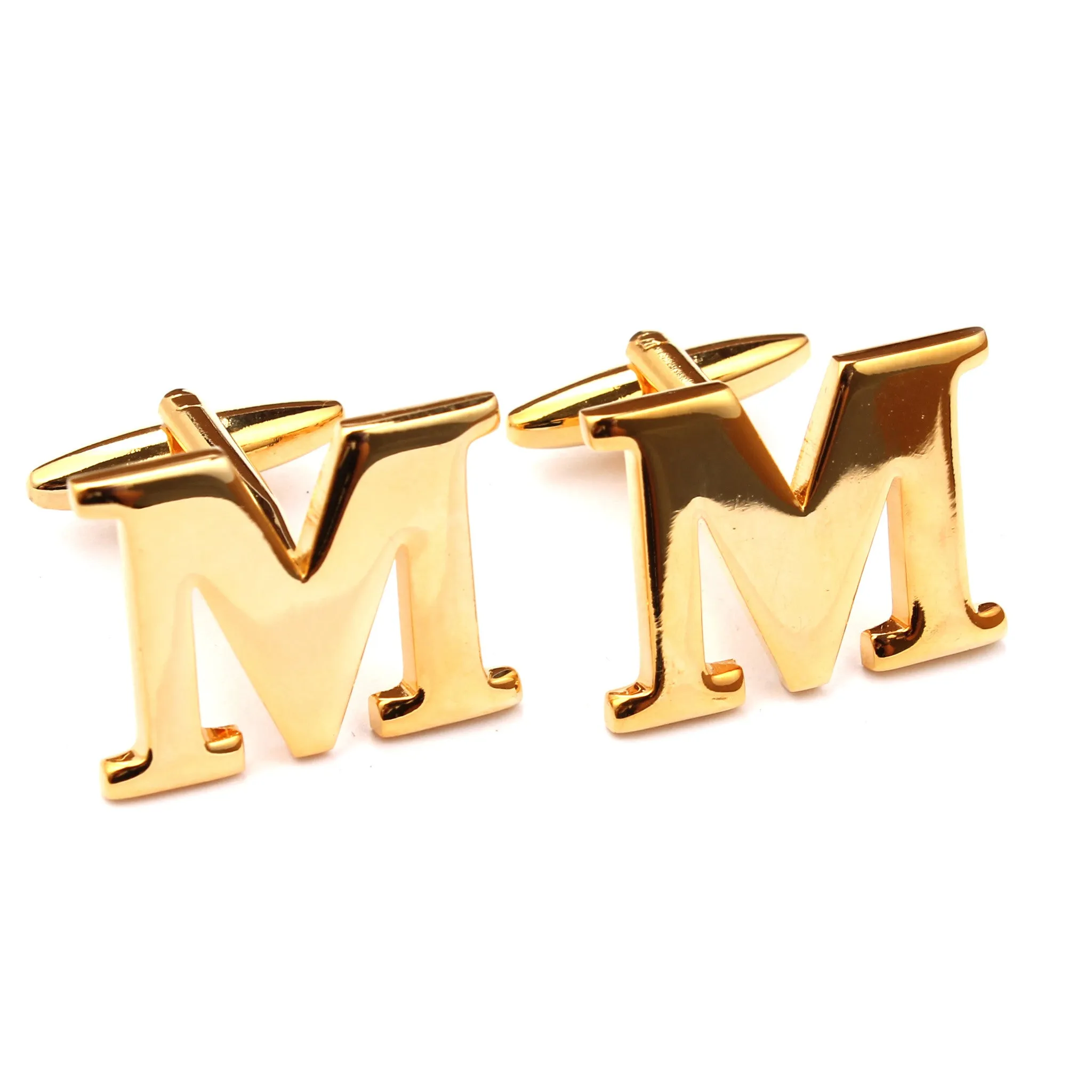 Letter M Gold Cufflinks