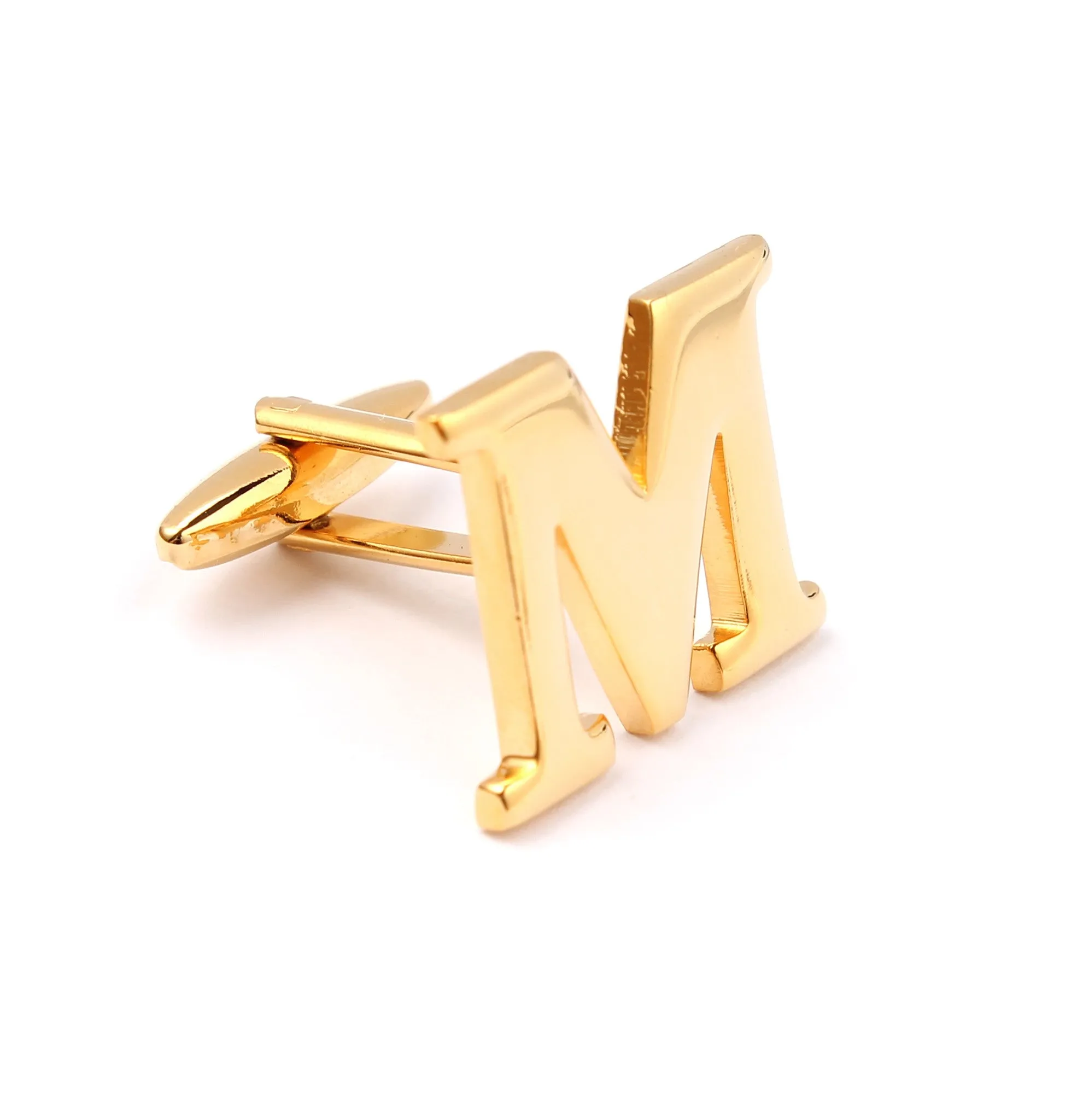 Letter M Gold Cufflinks