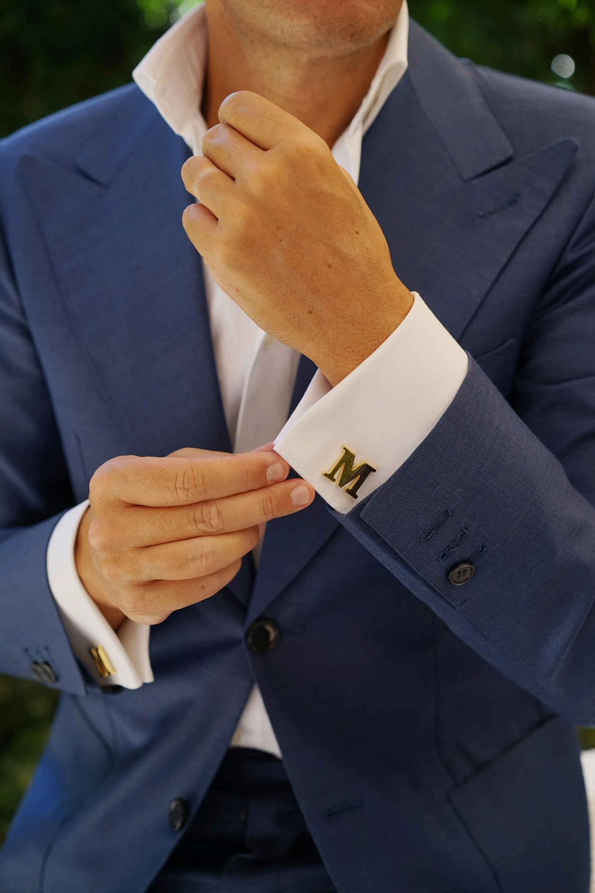 Letter M Gold Cufflinks