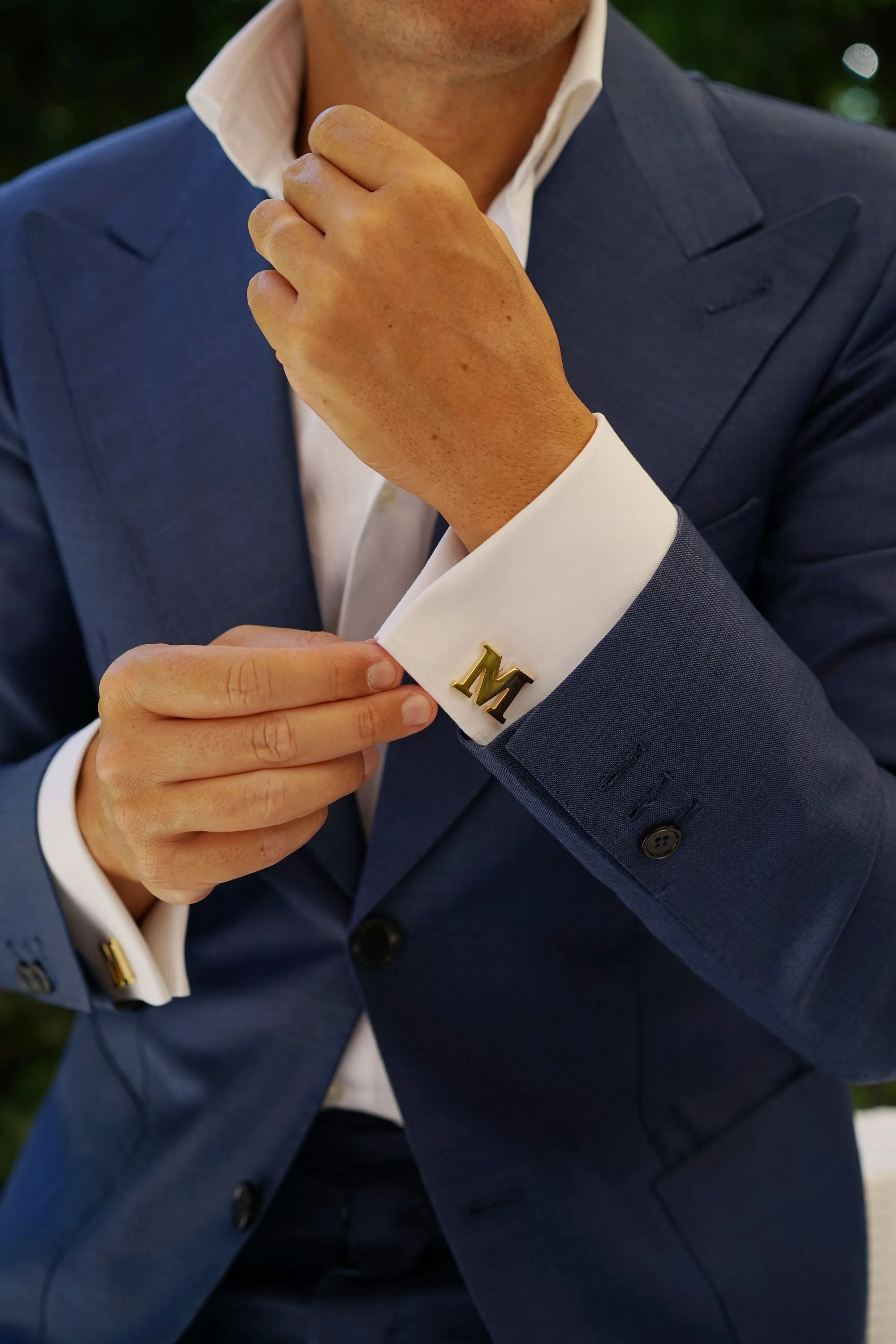 Letter M Gold Cufflinks