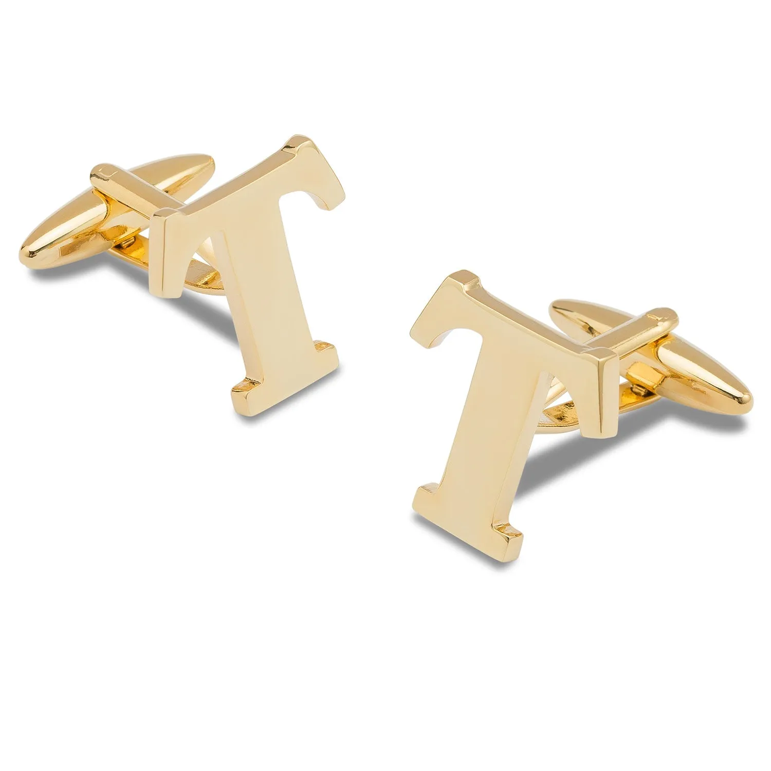 Letter T Gold Cufflinks