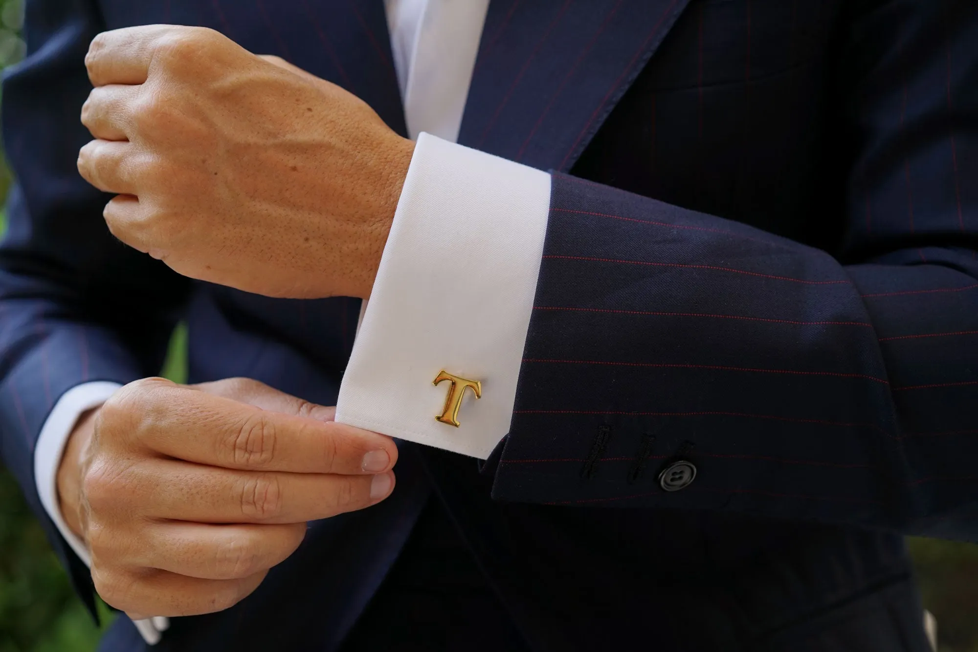 Letter T Gold Cufflinks