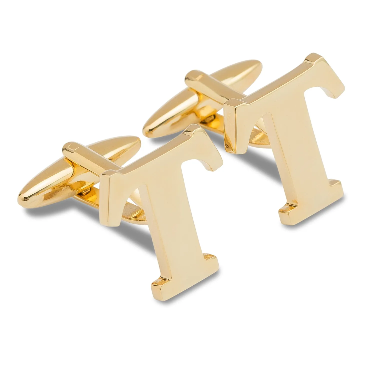 Letter T Gold Cufflinks