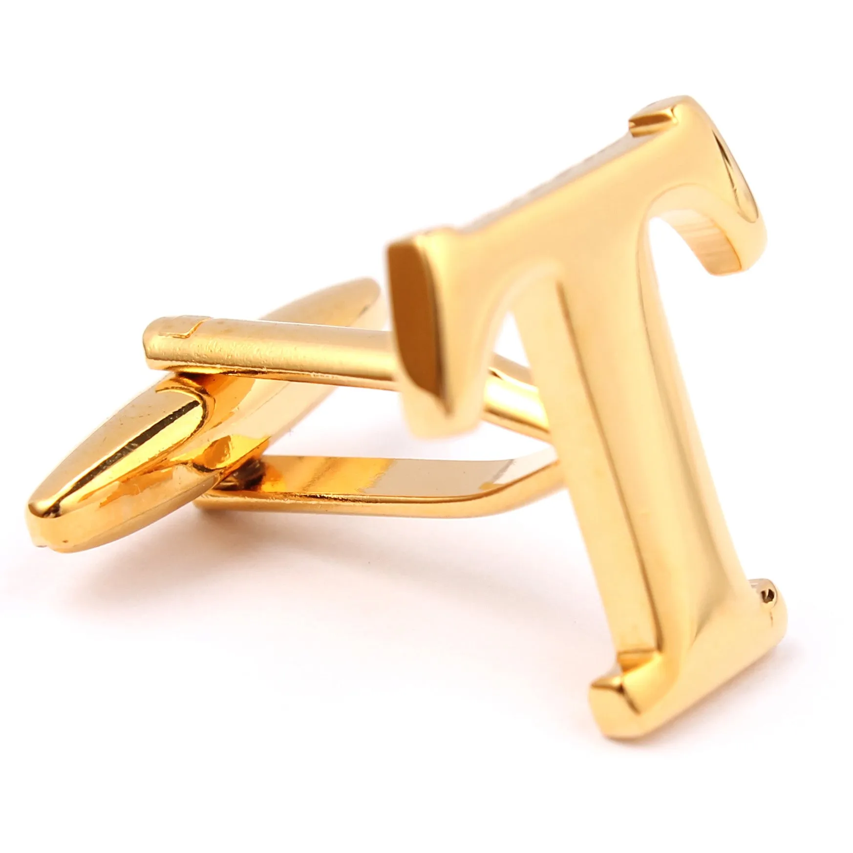 Letter T Gold Cufflinks