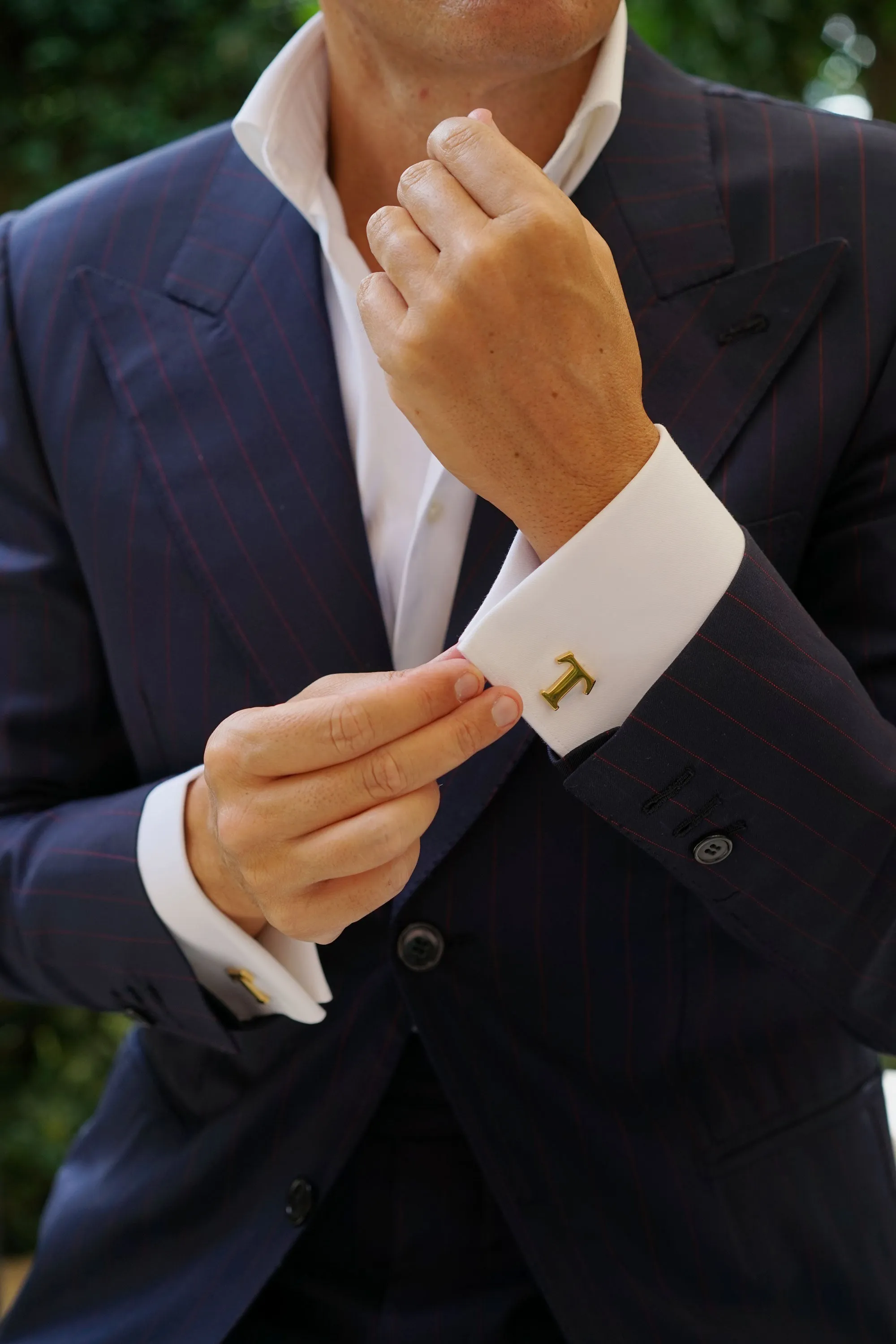 Letter T Gold Cufflinks