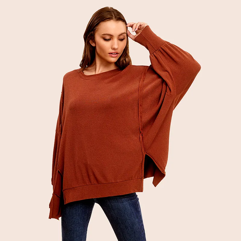 Long Sleeve Crepe Weekender Top