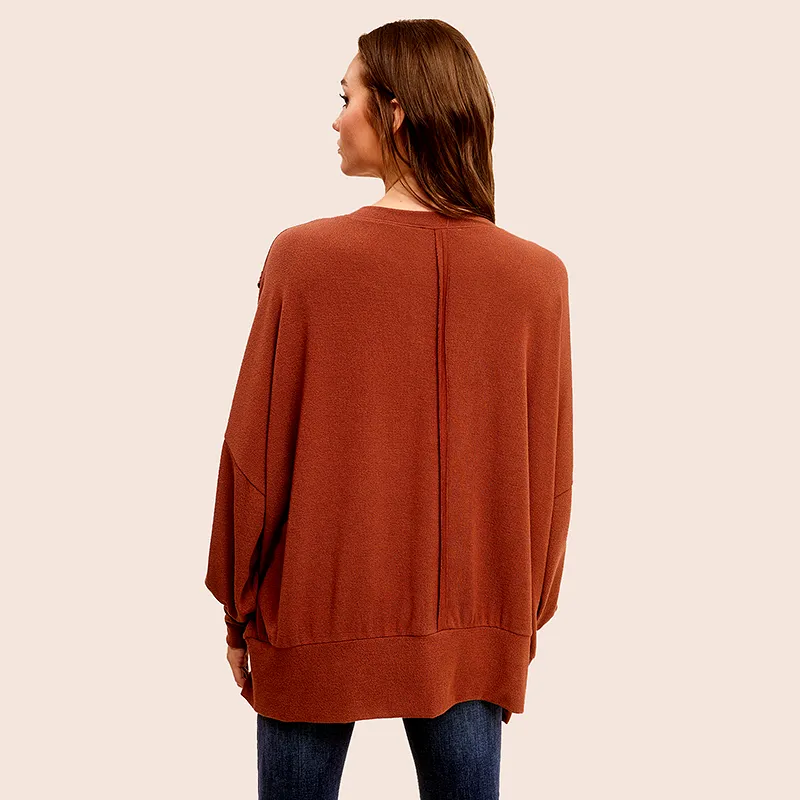 Long Sleeve Crepe Weekender Top