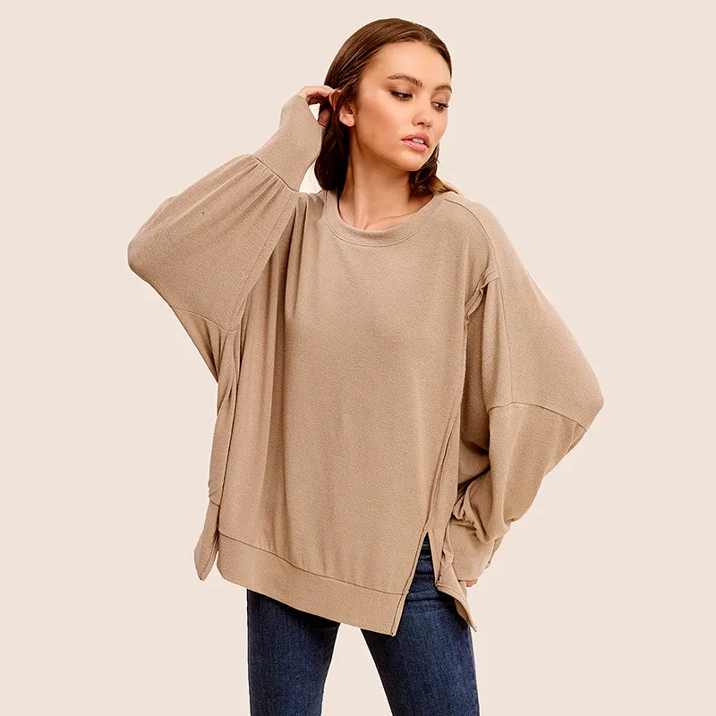 Long Sleeve Crepe Weekender Top