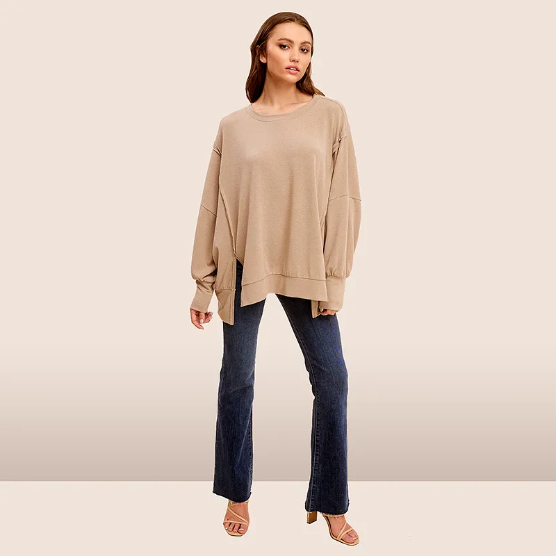 Long Sleeve Crepe Weekender Top