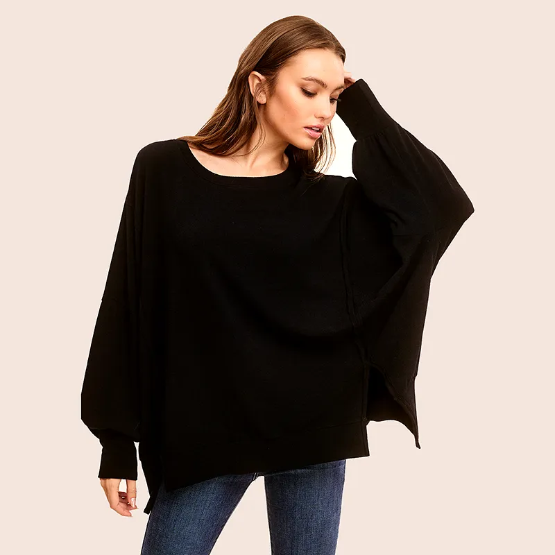 Long Sleeve Crepe Weekender Top