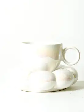 Lottie Mug & Saucer | Pearl