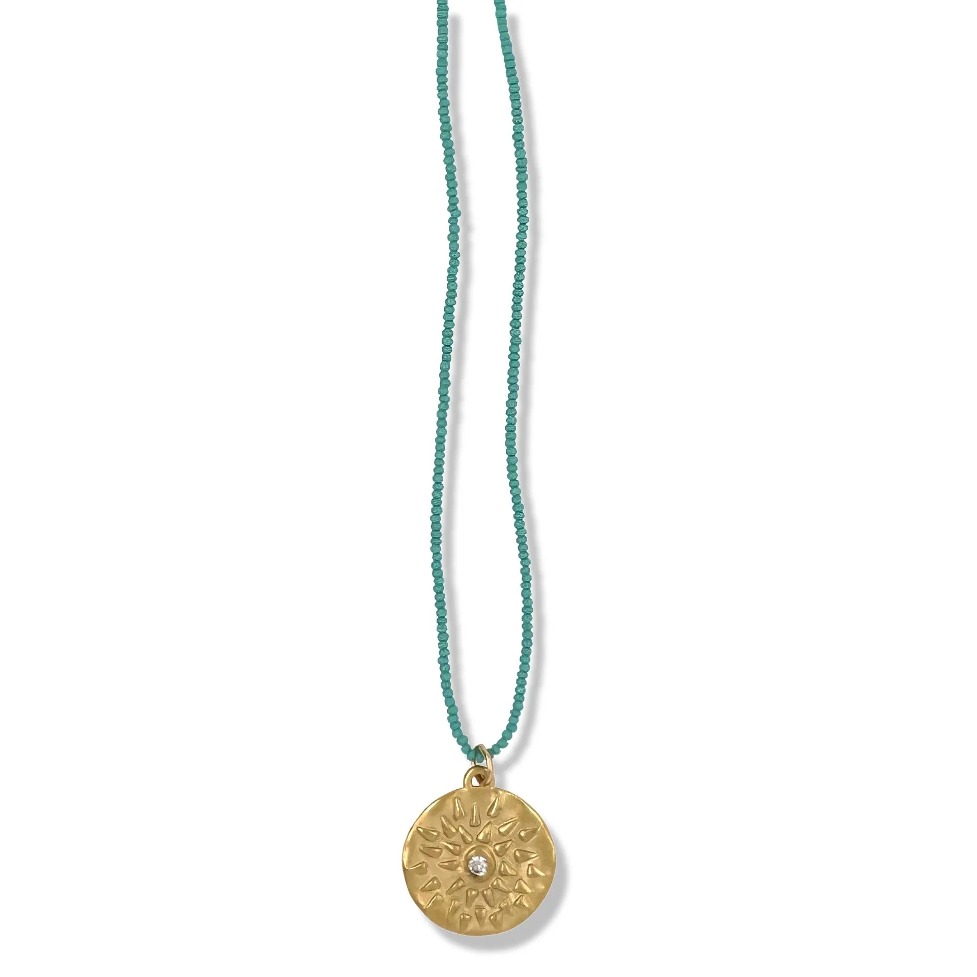 MIRA NECKLACE IN GOLD ON TURQUOISE BEADS