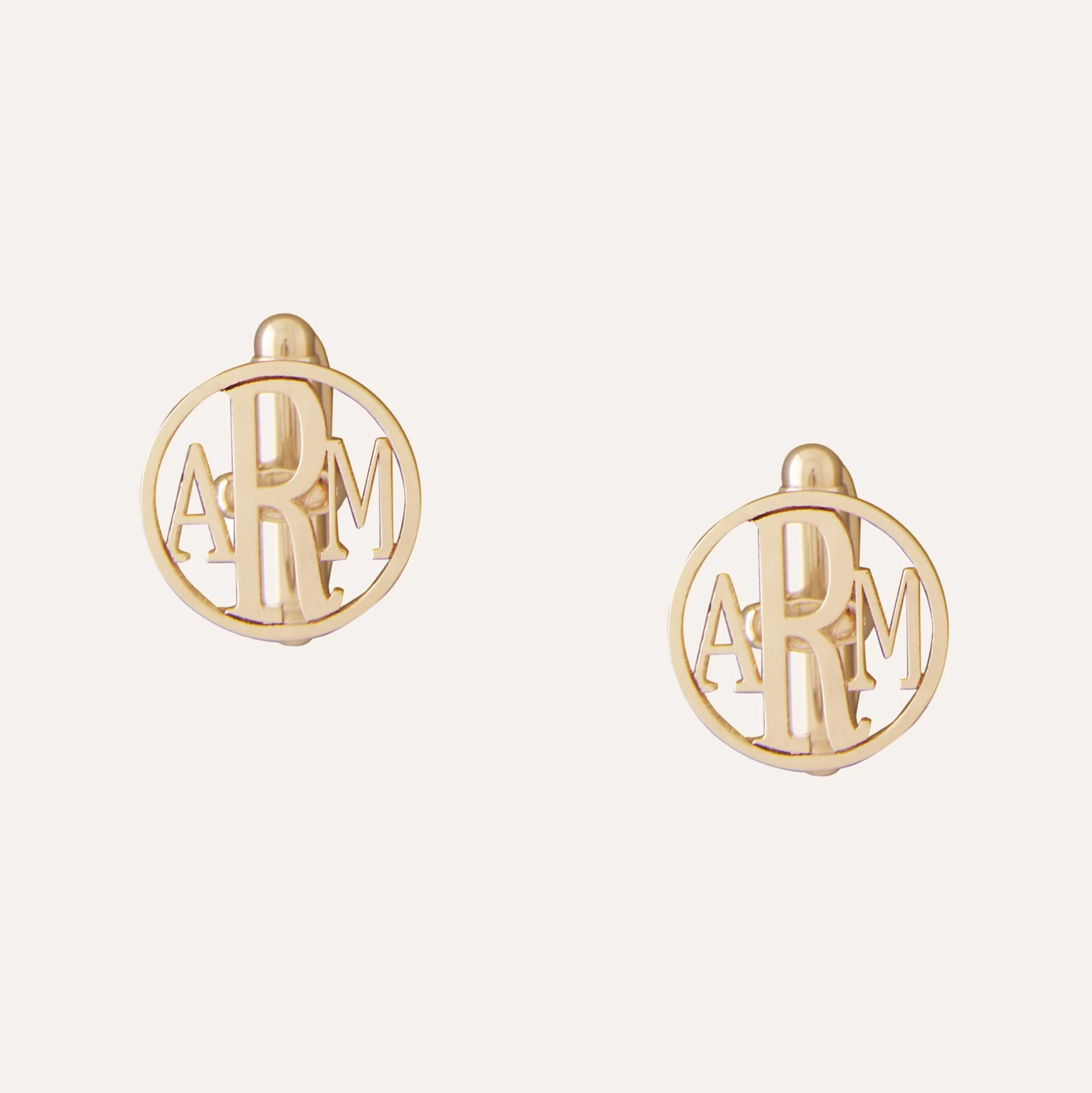 Molly Monogram Yellow Gold Cufflinks