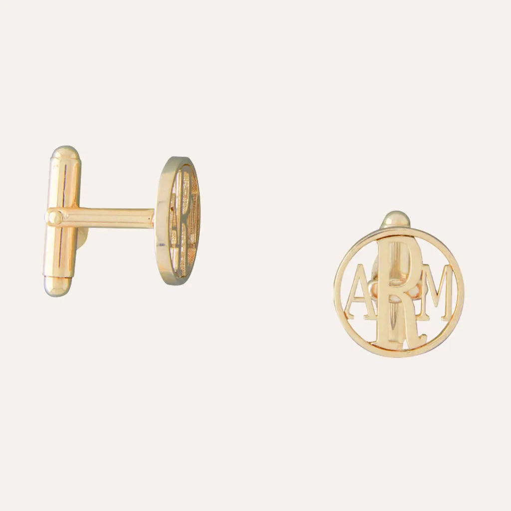 Molly Monogram Yellow Gold Cufflinks