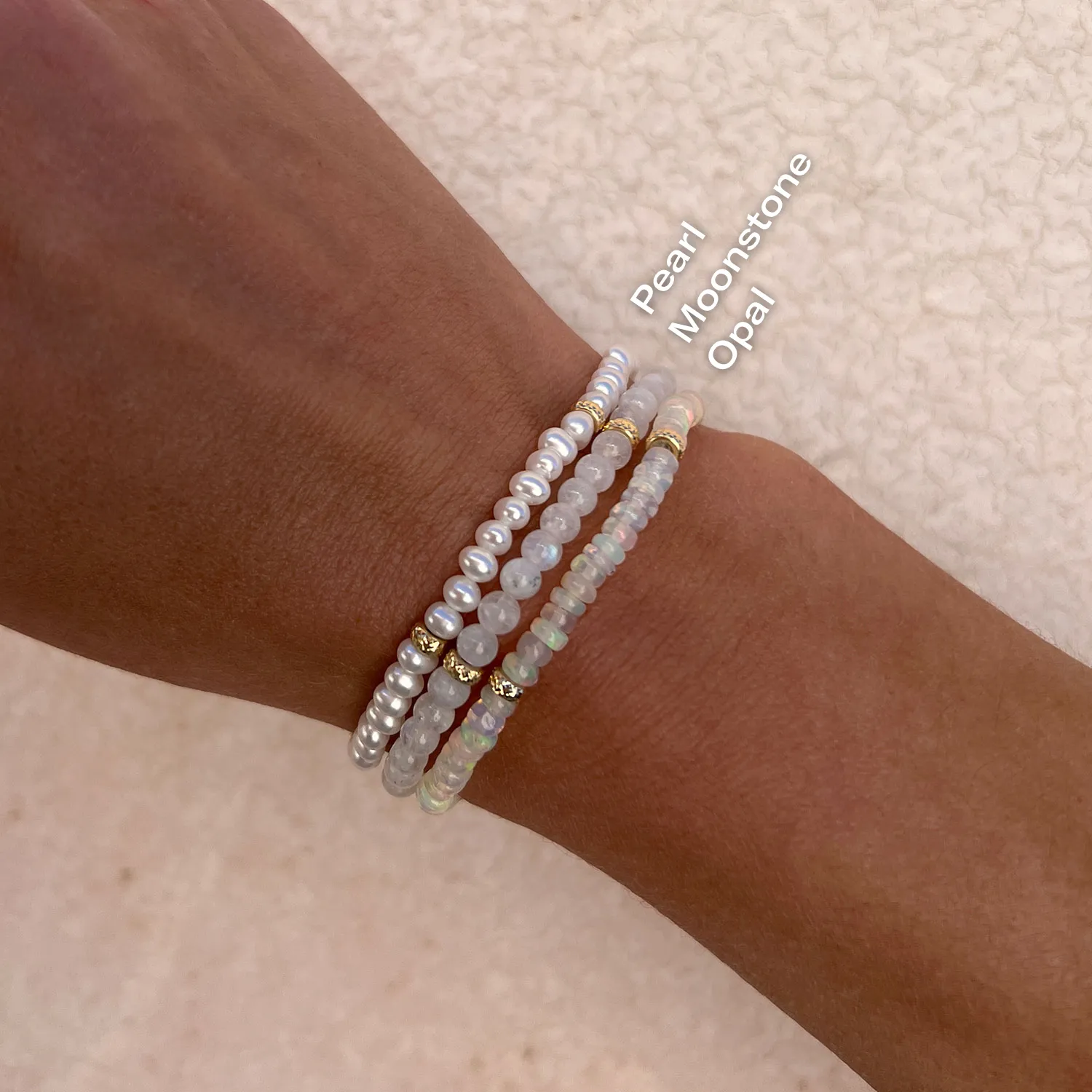 Moonstone Beaded Bracelet