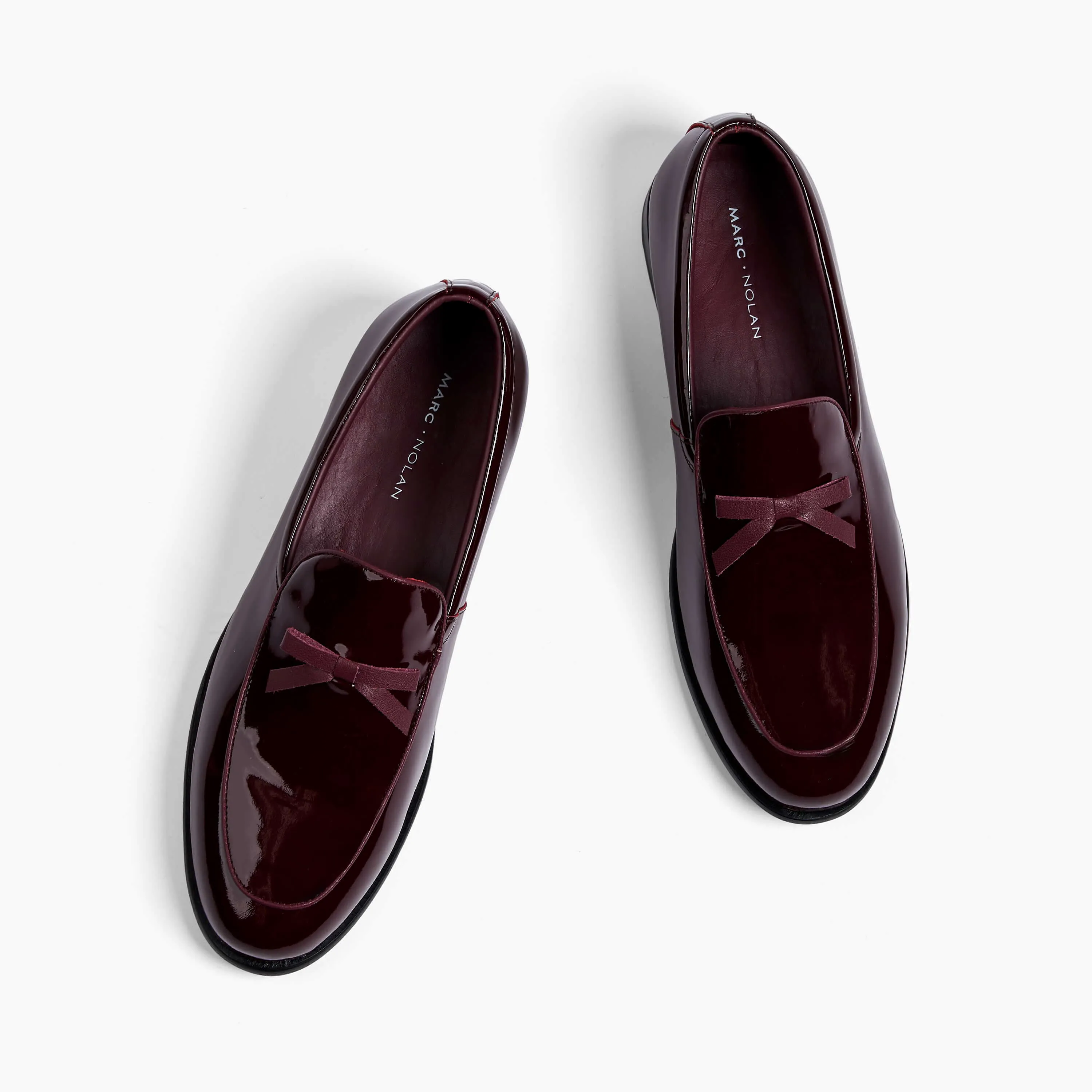 Odell Burgundy Patent Leather Belgian Loafers