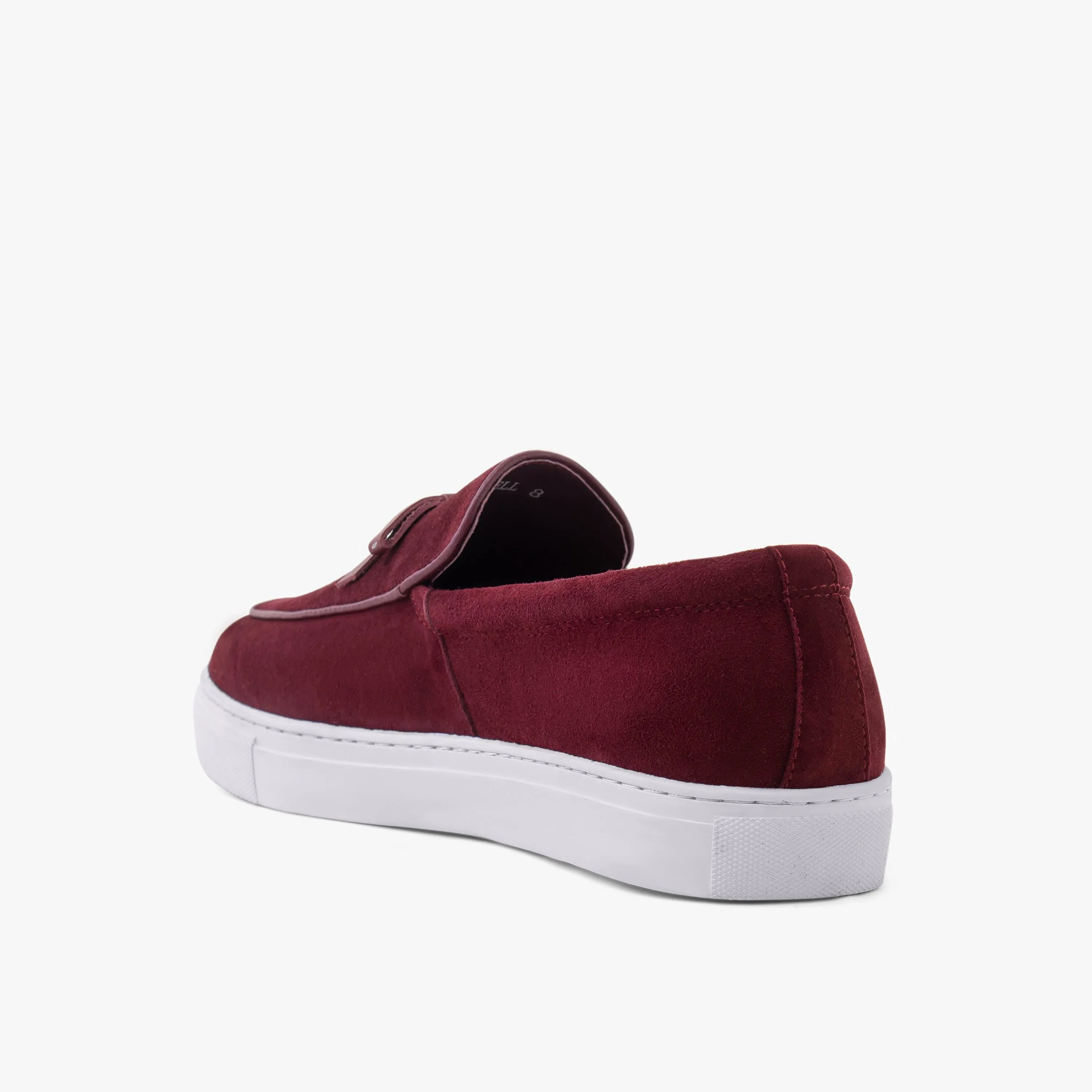 Odell Burgundy Suede Belgian Loafer Sneakers