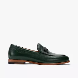 Odell Forest Green Leather Belgian Loafers