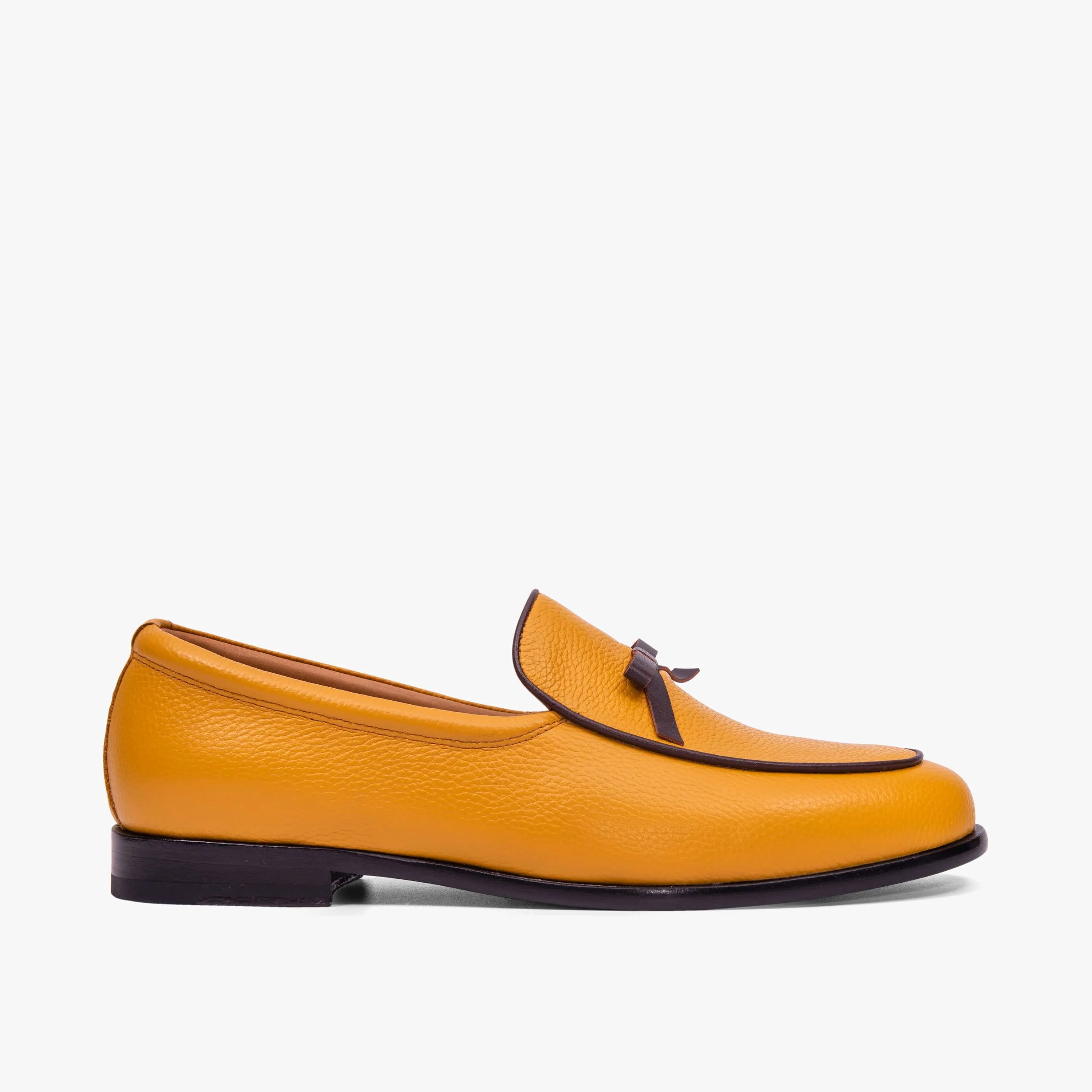 Odell Mustard Leather Belgian Loafers