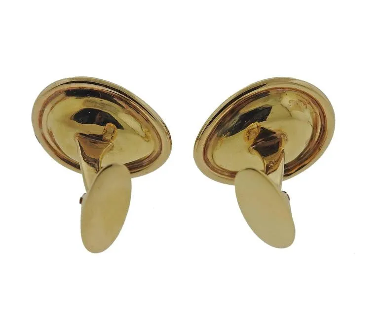 One of a Kind Carved Ruby Gold Faces Cufflinks