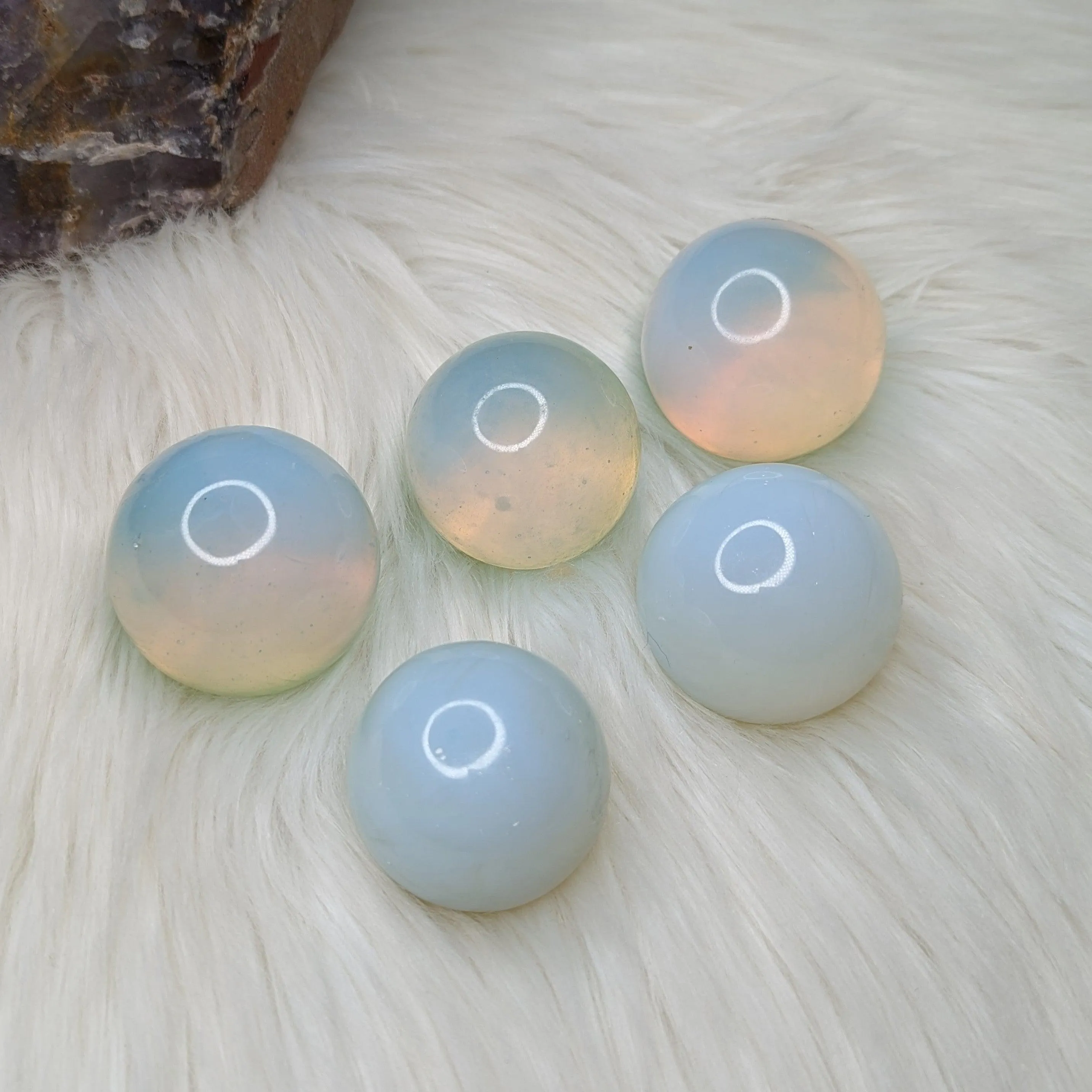 Opalite Glass Sphere Carving