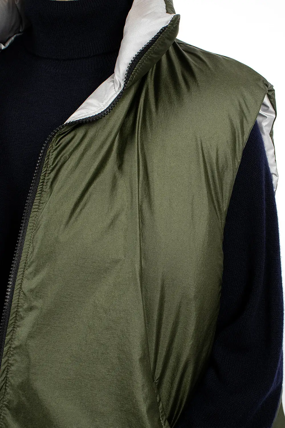 Ozark Reversible Gilet Silver/Khaki