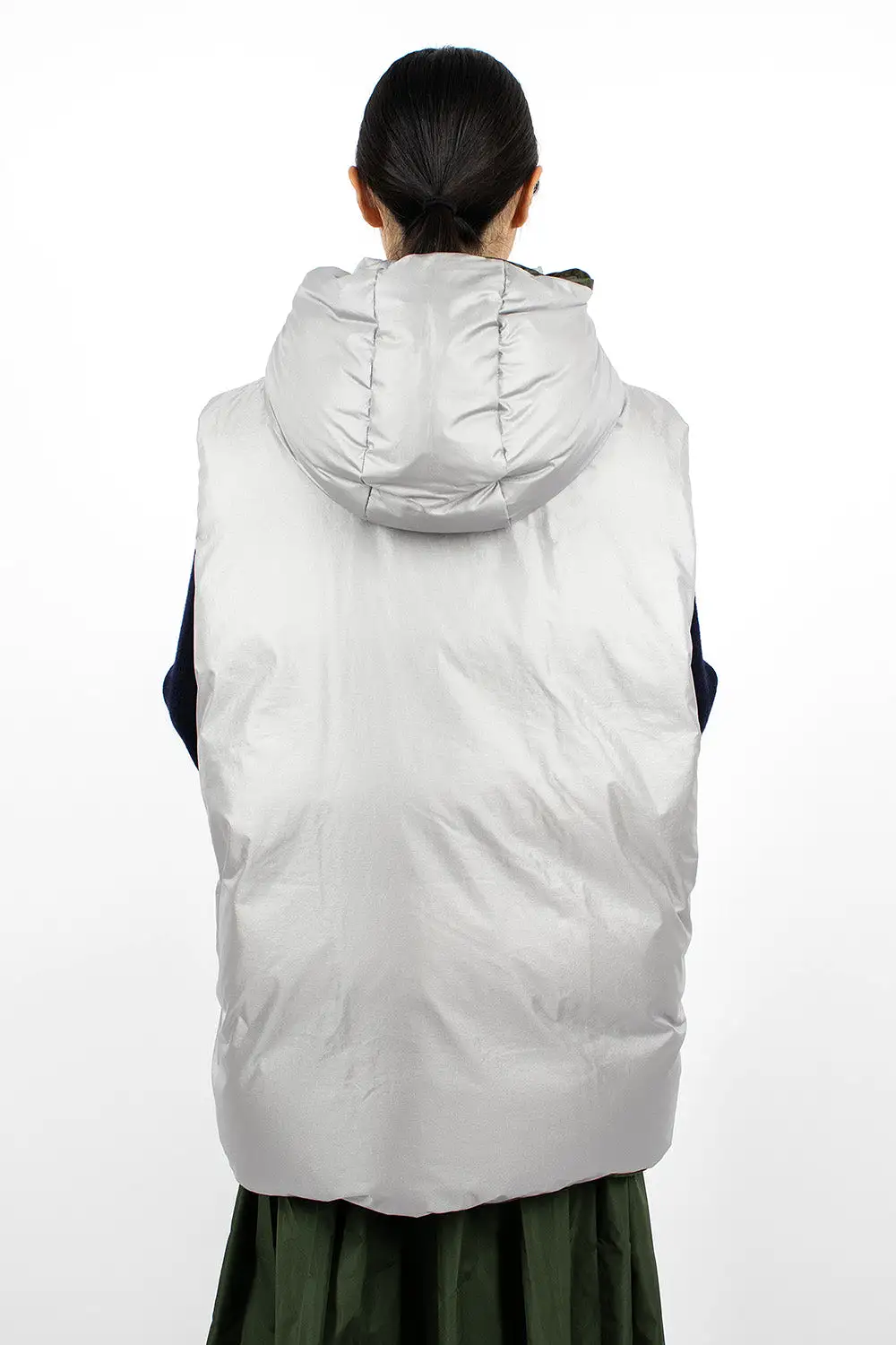 Ozark Reversible Gilet Silver/Khaki