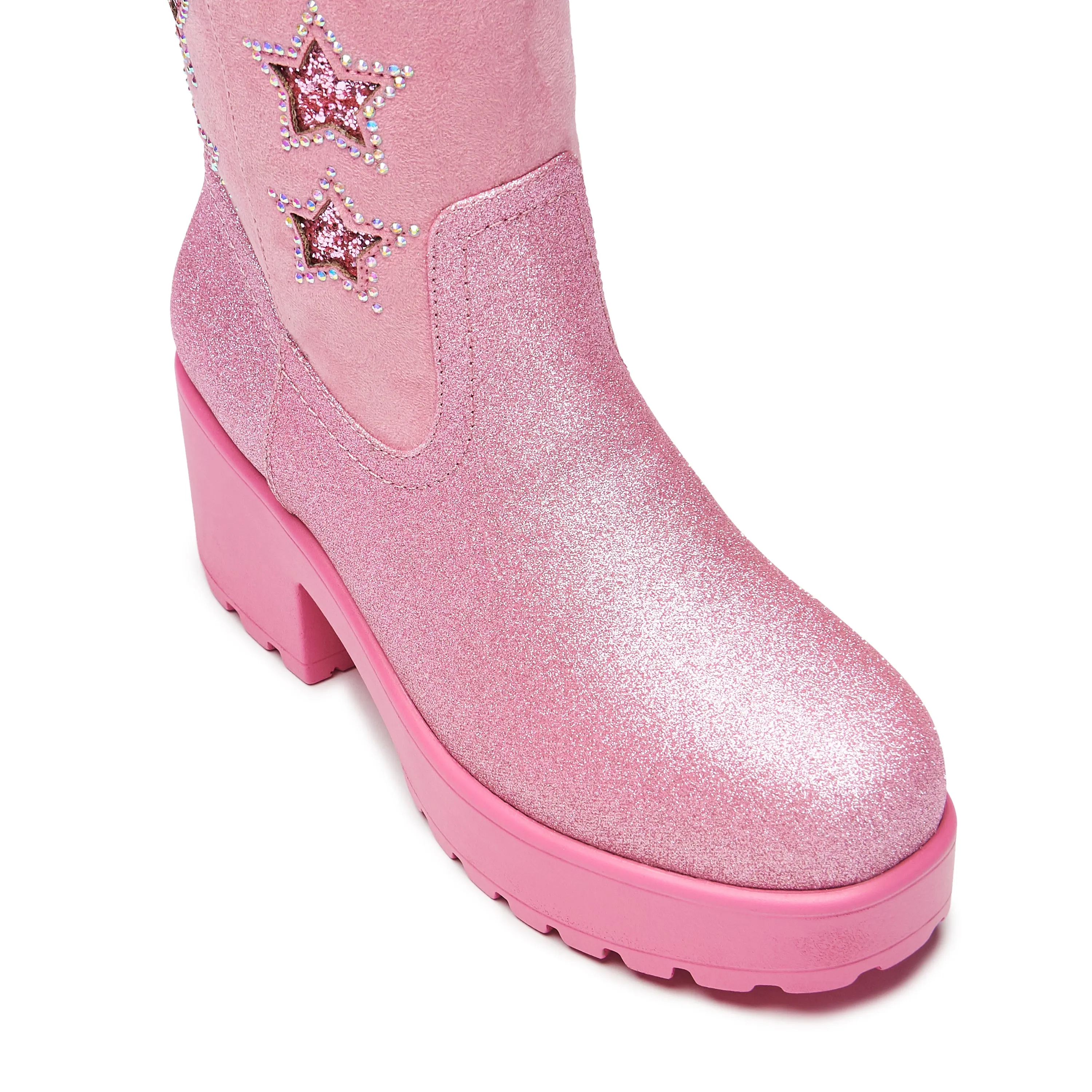 Pastel Supernova Chunky Western Boots - Pink