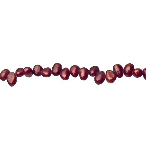 Pearl Beads, Natural, Freshwater, Cultured, Rice, Top Drilled, Cranberry, 6.5-8x5-5.5mm