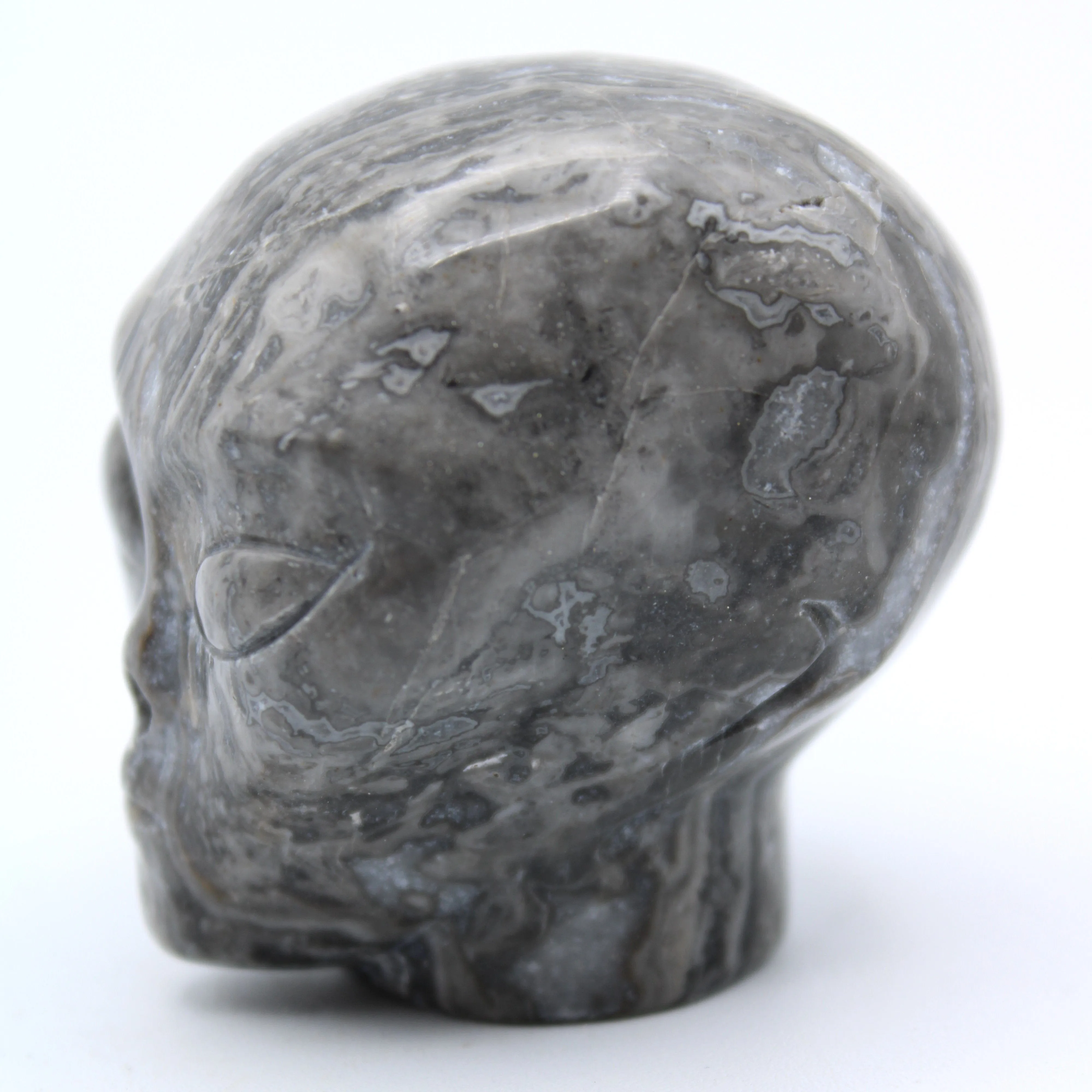 Picasso Marble  Jasper Alien Head Carving