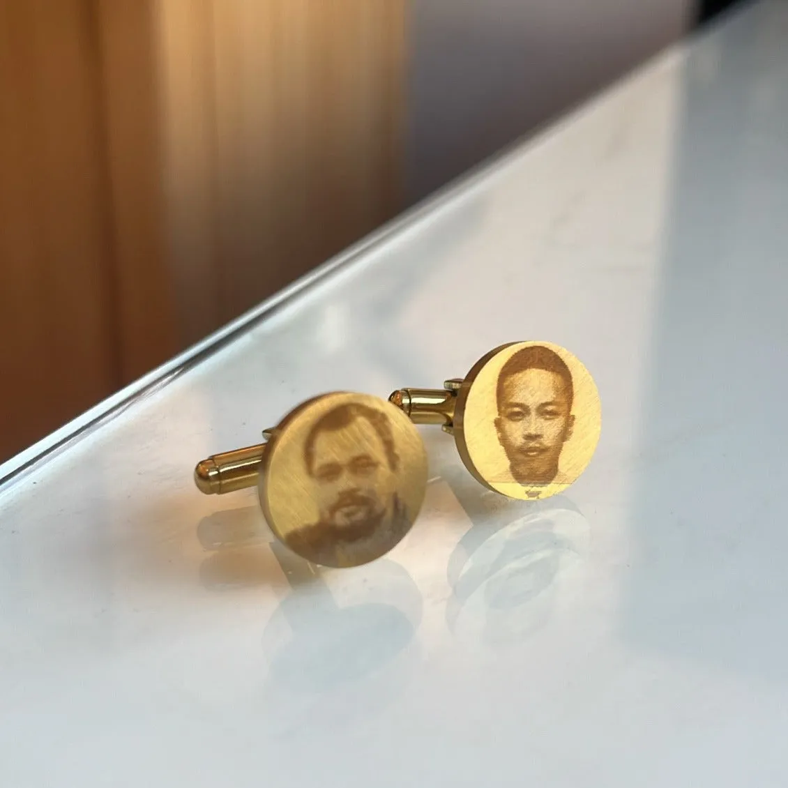 PRE-ORDER Lazer Engraved Circle Cufflinks