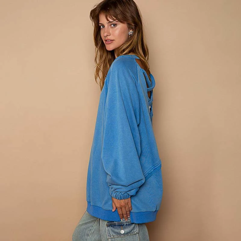 Pullover Back Cut Out Sweatshirt