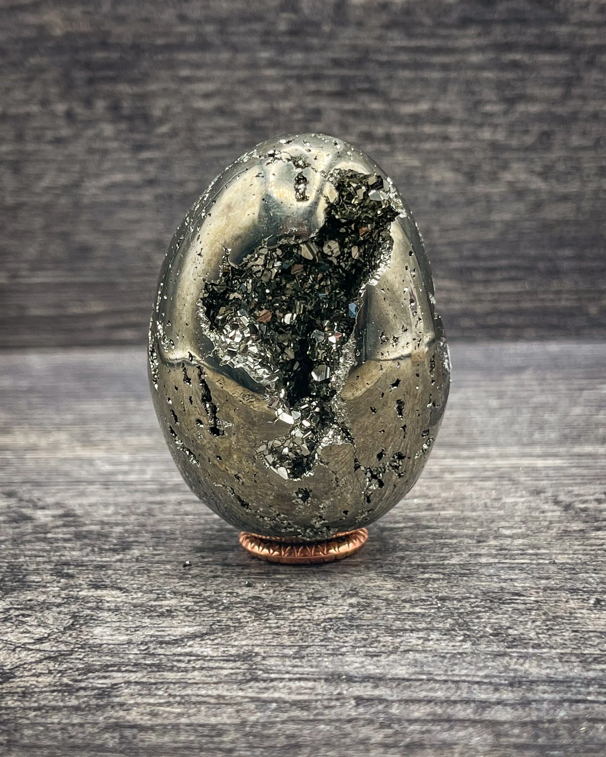 Pyrite Egg Carving, 245g