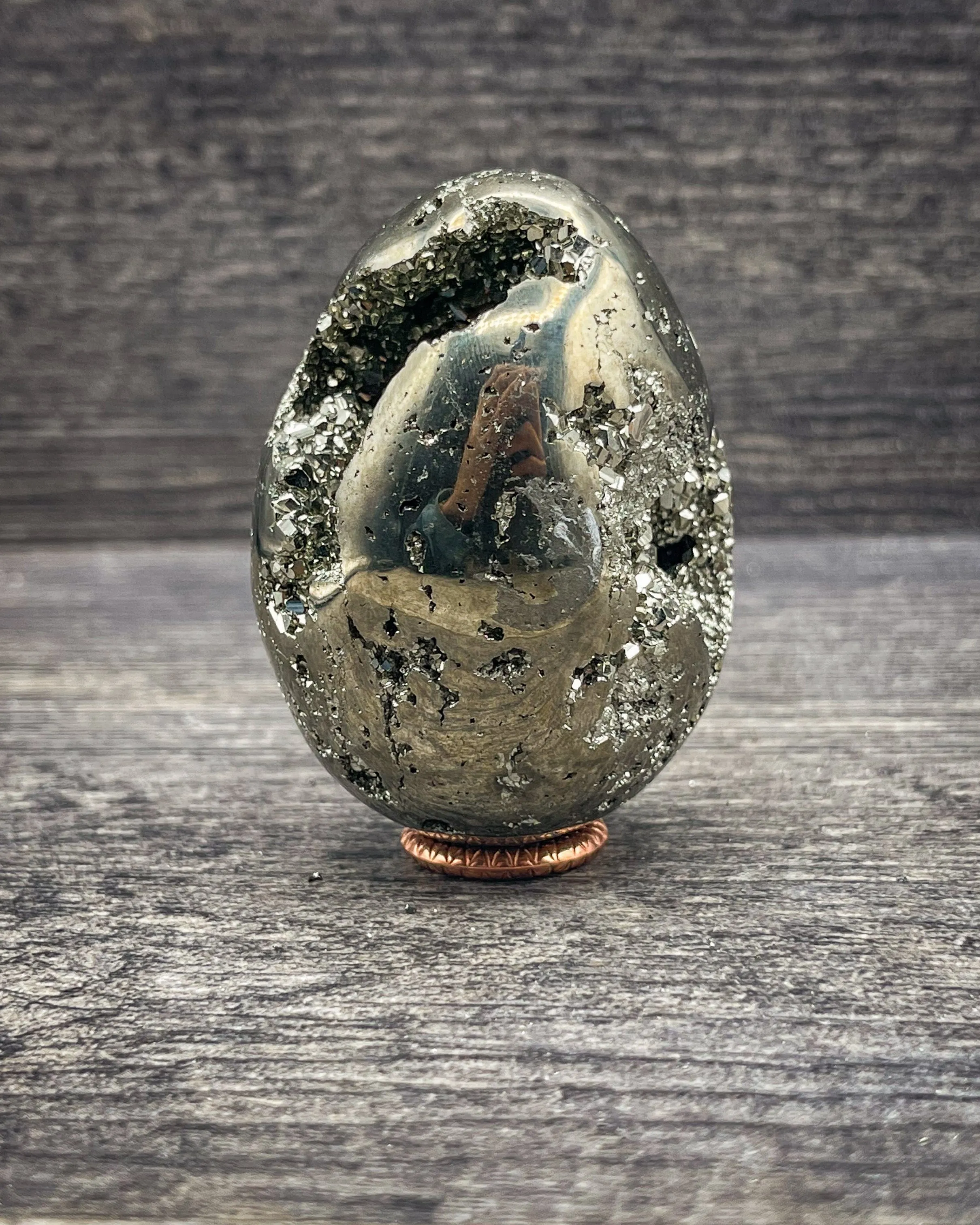 Pyrite Egg Carving, 245g